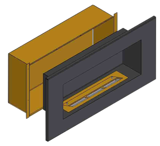 Теплоизоляционный корпус ZeFire для встраивания в мебель для очага 1400 мм_0